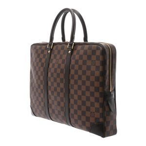 Louis Vuitton Voyage Porte Business Bag Document Brown Canvas